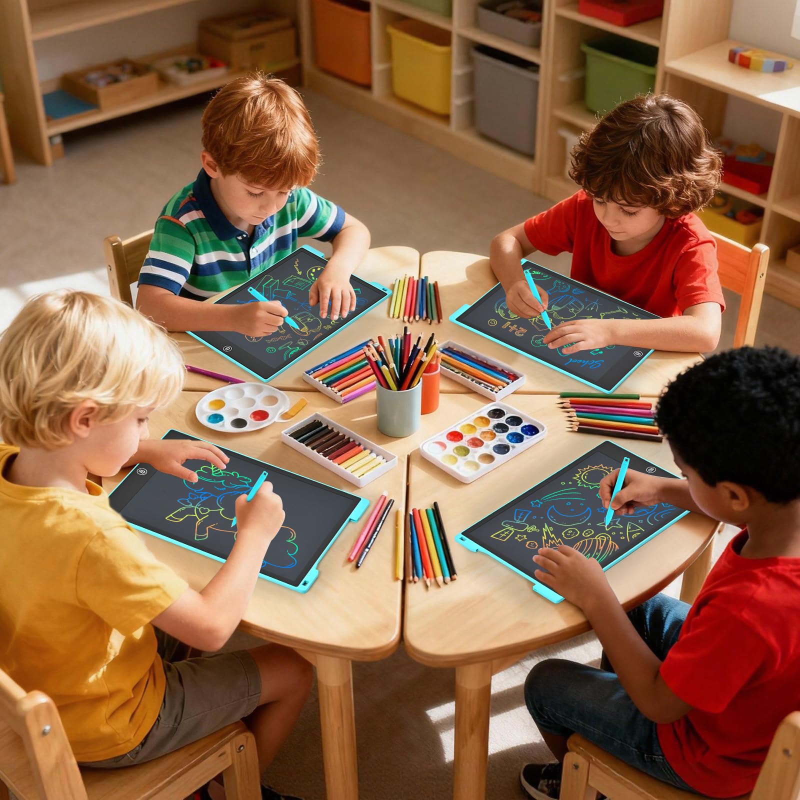 Tavoletta Grafica Bambini 12 Pollici,PINKCAT Giocattolo Bambino Lavagna Disegno Cancellabile Tablet Disegno Grafico Tavoletta da Scrittura LCD Portatile Lavagna Magica Regali Bambini 2 3 4 5 6 7 Anno