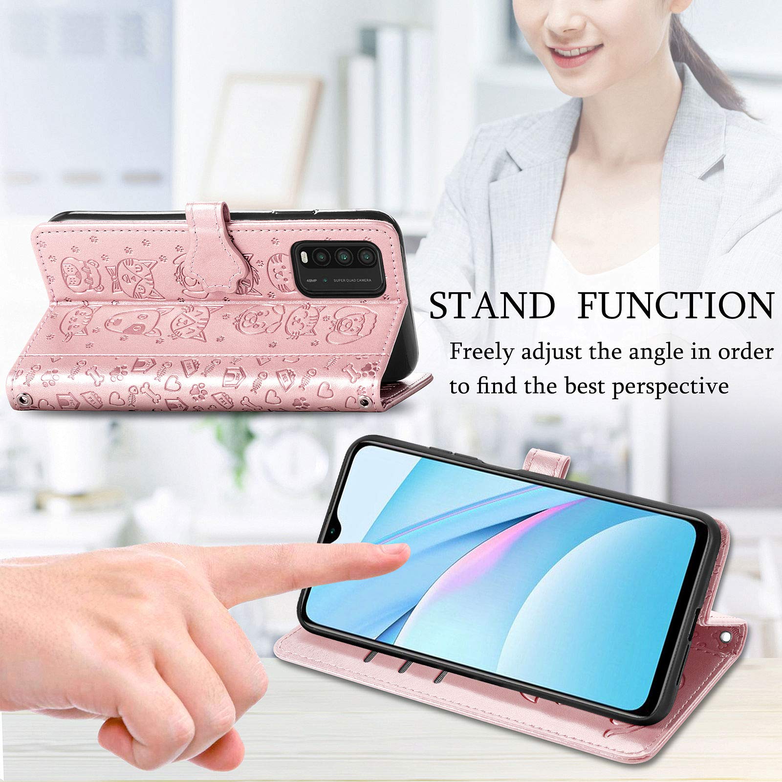 Fertuo Cover Redmi Note 9S / Note 9 PRO, Custodia Portafoglio a Libro in Pelle Flip Cover