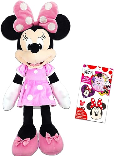 Miniatura 2 de Disney Shop Paquete de muñecos de peluche gigante de Minnie Mouse de 26 pulgadas, juego de decoraciones de Minnie Mouse con calcomanías (decoración