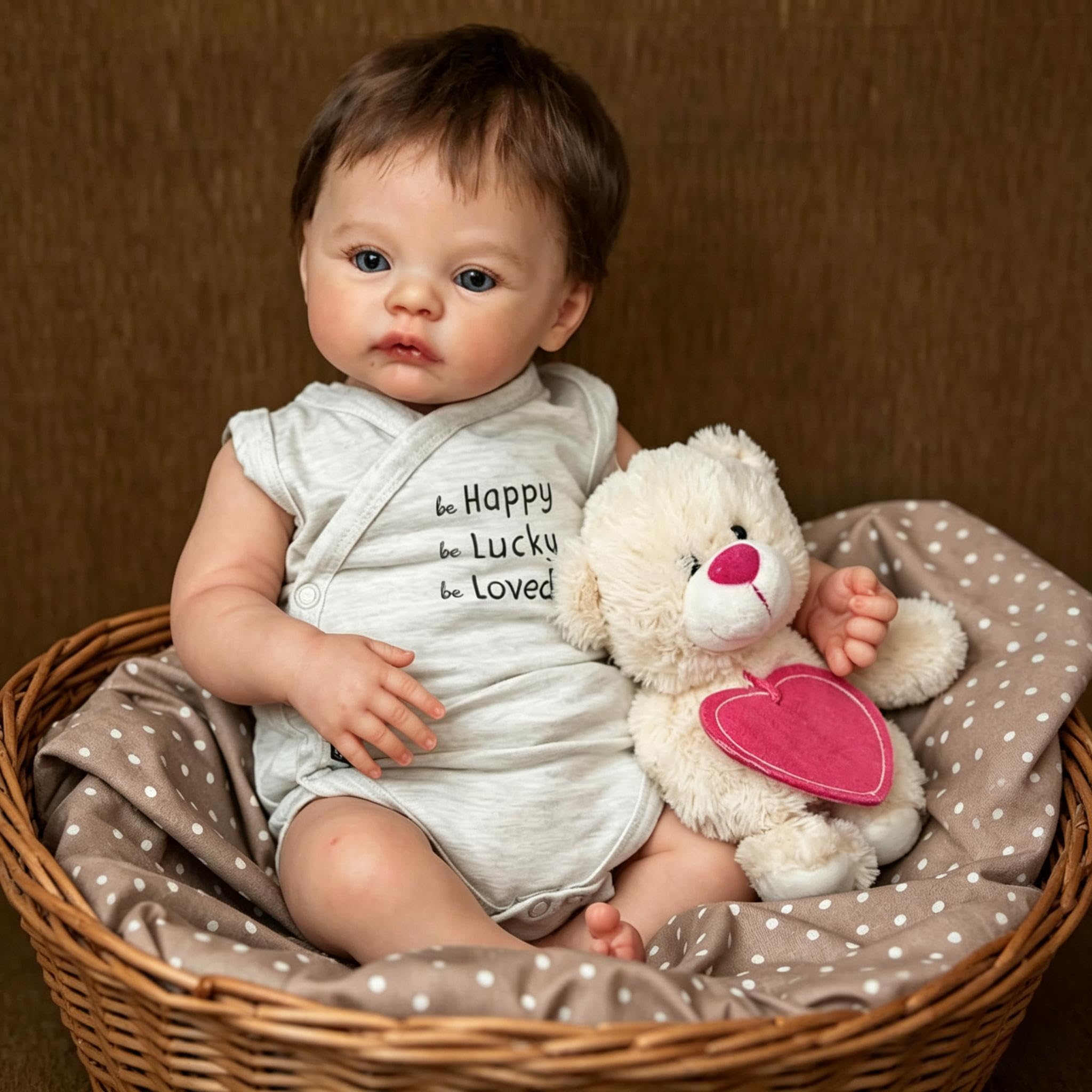 RXDOLL Muñecas realistas de bebé recién nacido de 18 pulgadas, muñecas de vinilo de cuerpo completo que se ven reales, muñecas recién nacidas realistas con ojos abiertos, cabello arraigado para niños