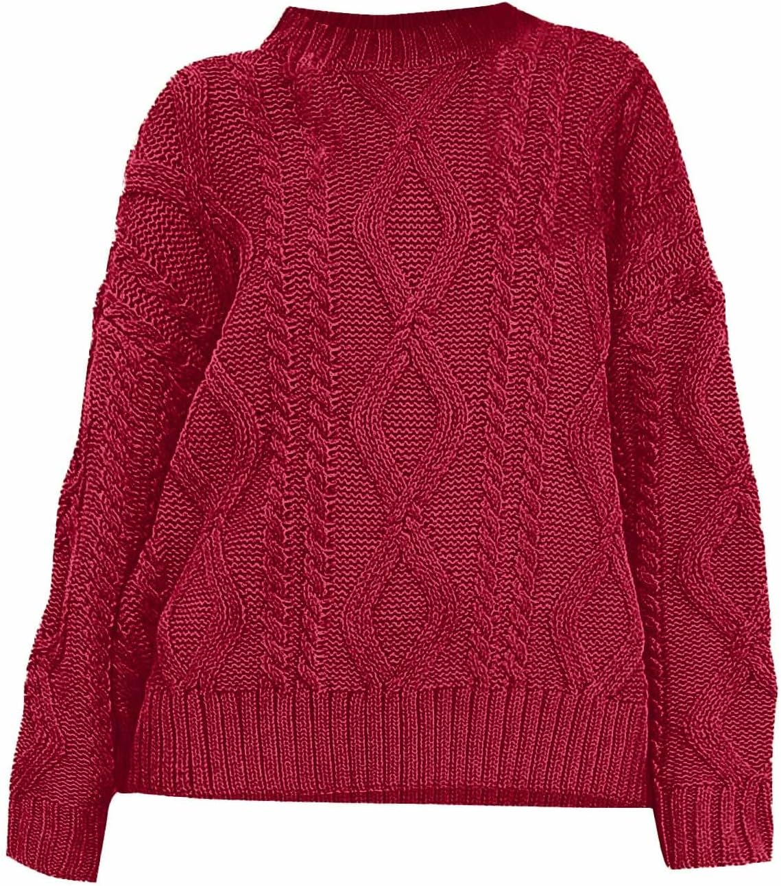 Sweaters for Women Oversized Long Sleeve Cable Knit Crewneck Casual Pullover Tops Fall Winter Trendy Solid Outfits