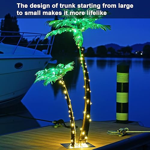 Miniatura 3 de Lightshare Palmera de 4 pies y 6 pies + bonsái de palmera de 24 pulgadas