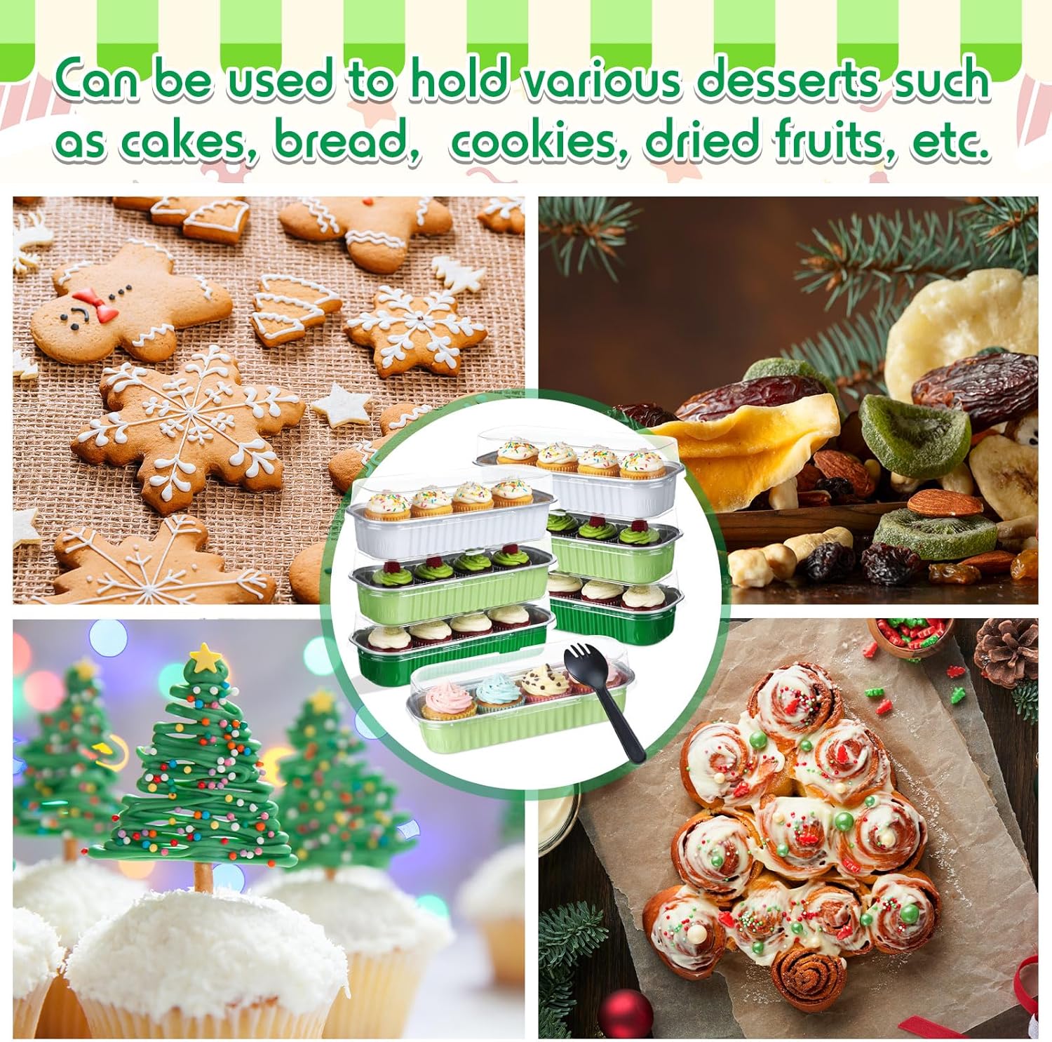 540 Pcs St. Patrick's Day Mini Loaf Pans with Lids and Spoons 6.8 oz Rectangular Aluminum Foil Baking Pans Mini Cake Tins for Bread Desserts - Image 6