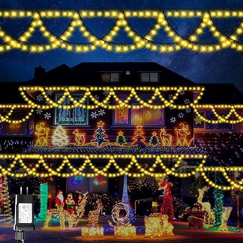 MZD8391 - Serie de cortina de luces, 9,8 x 9,8 pies, 304 luces LED estrelladas de hadas para boda, dormitorio, toldo de cama, jardín, patio,