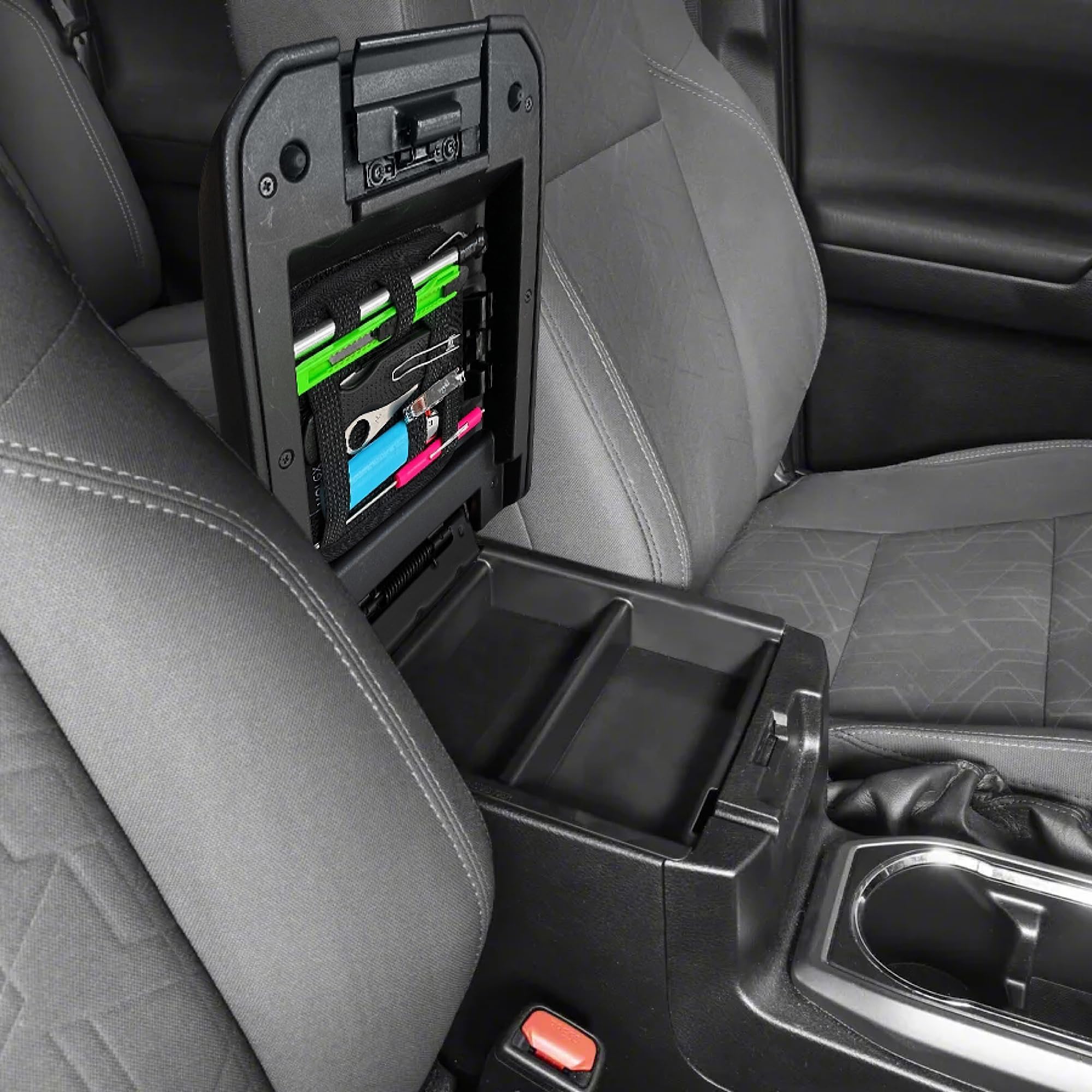 OxGord Center Console Organizer Compatible With Toyota Tacoma 05-15 - Custom Fit Insert For Armrest Lid Compartment - View #10