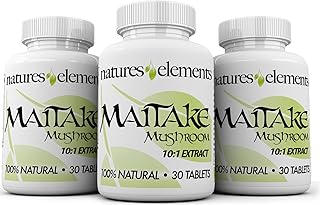 Maitake Mushroom – Pack of 3 – 10:1 Extract – 500mg Tablets – Standardized 30% Polysaccharides – 1 Month Supply Each – 100% Natural, Vegetarian Safe