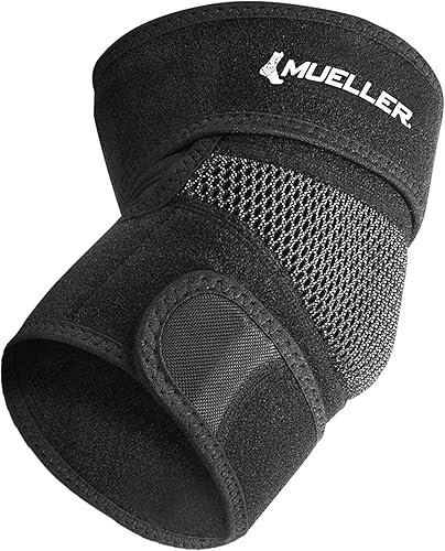 MUELLER Medicina Deportiva Codera Ajustable, Manga de Soporte para Alivio del Dolor de Codo para Hombres y Mujeres, Para Tenis, Golf, Pintura,