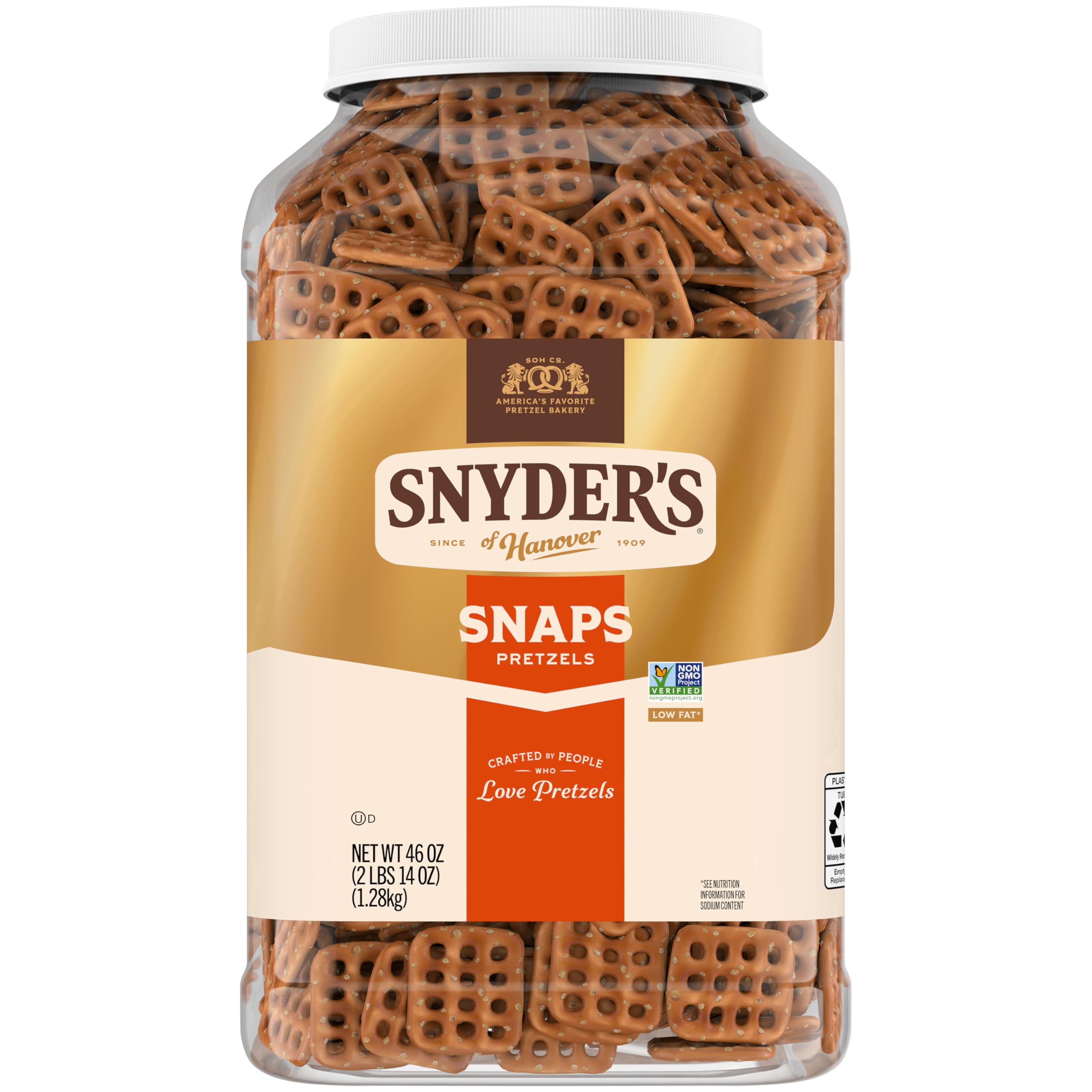 Snyder's of Hanover Pretzel Snaps, 46 Oz Canister