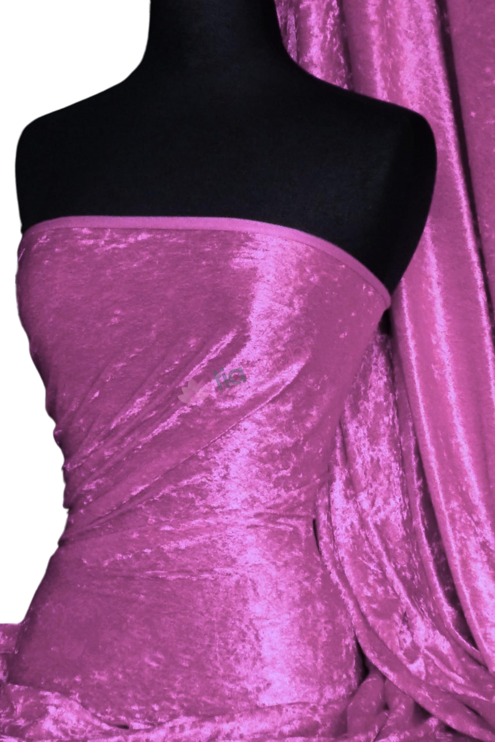 Tia Knight Inspired Fabrics Light Cerise Crushed Velvet Stretch Material | Soft Furnishing, Craft Velour & Dressmaking Fabric | Same Day Dispatch | Sold By The Metre | By Tia Knight Q156 (Light Cerise)