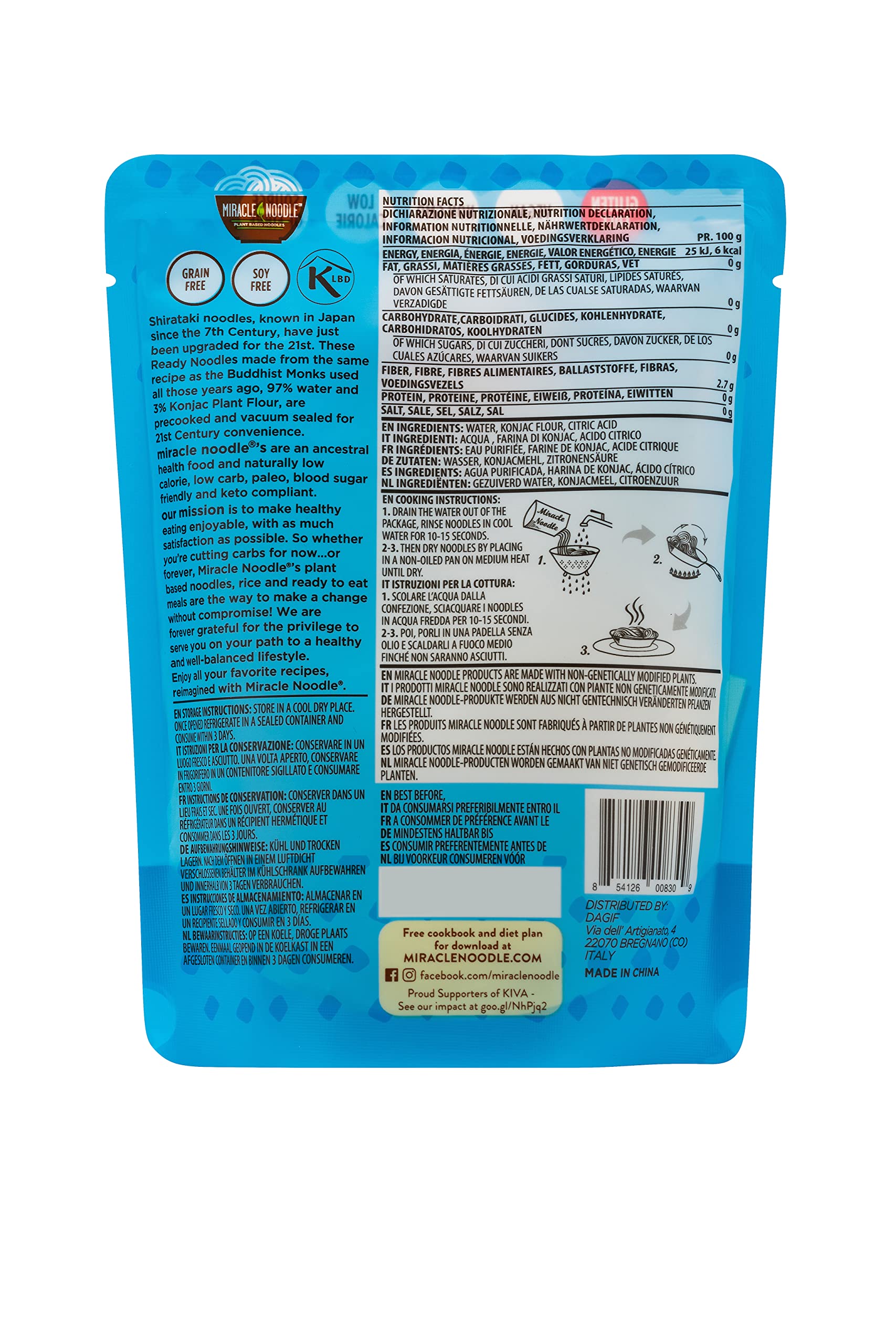 Spaghetti Shirataki Miracle Noodle. Nuova Generazione, Senza Odore e Senza Retrogusto. Adatto a Diete Paleo e Keto. Confezione da 10 pacchetti