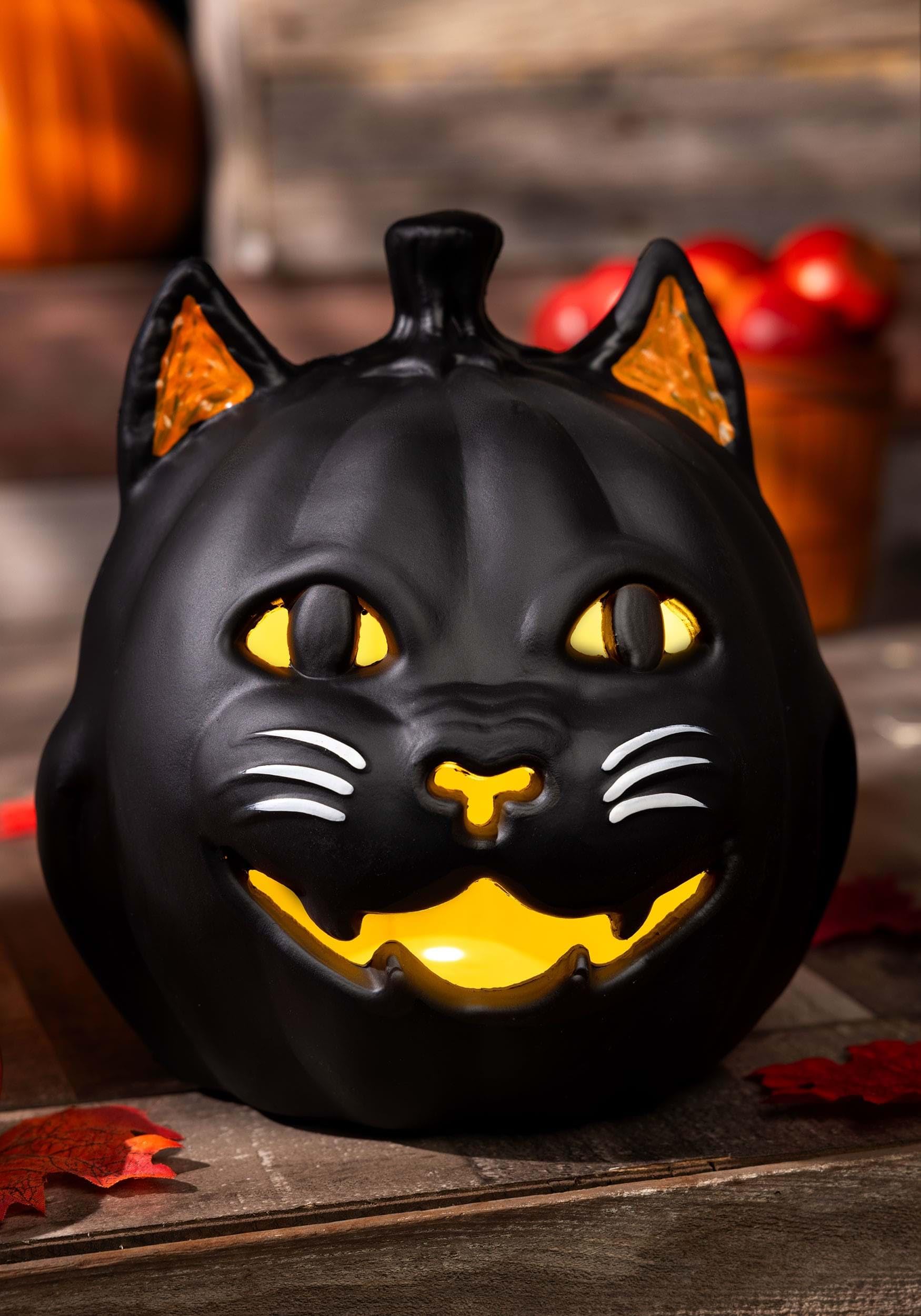 Amazon.com: Fun Costumes 9-Inch Vintage Black Cat Light Up Jack O
