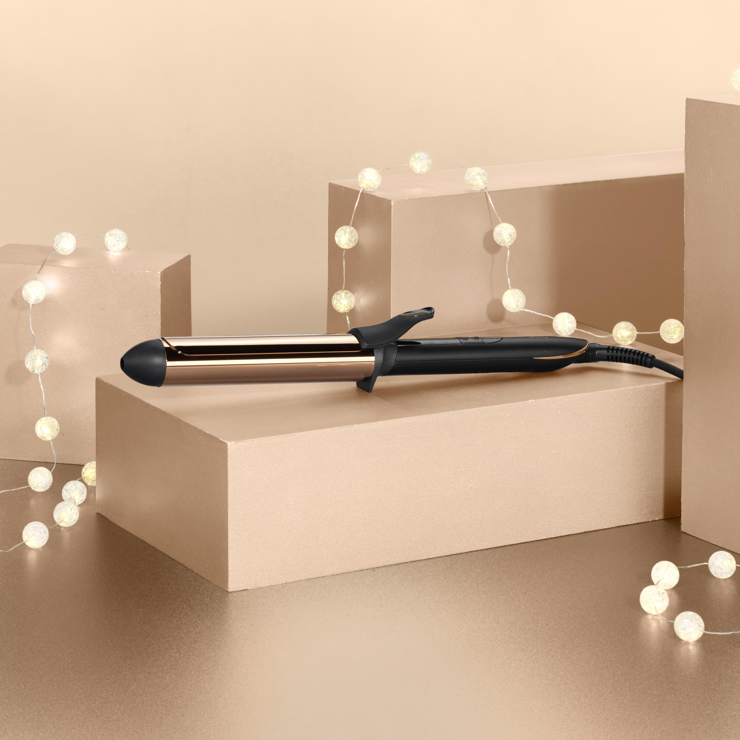 BaByliss C459E Tenacilla Titanium Brilliance 32mm, Rizador de pelo con pinza, Barril extralargo de auténtico Titanio, 6 Temperaturas