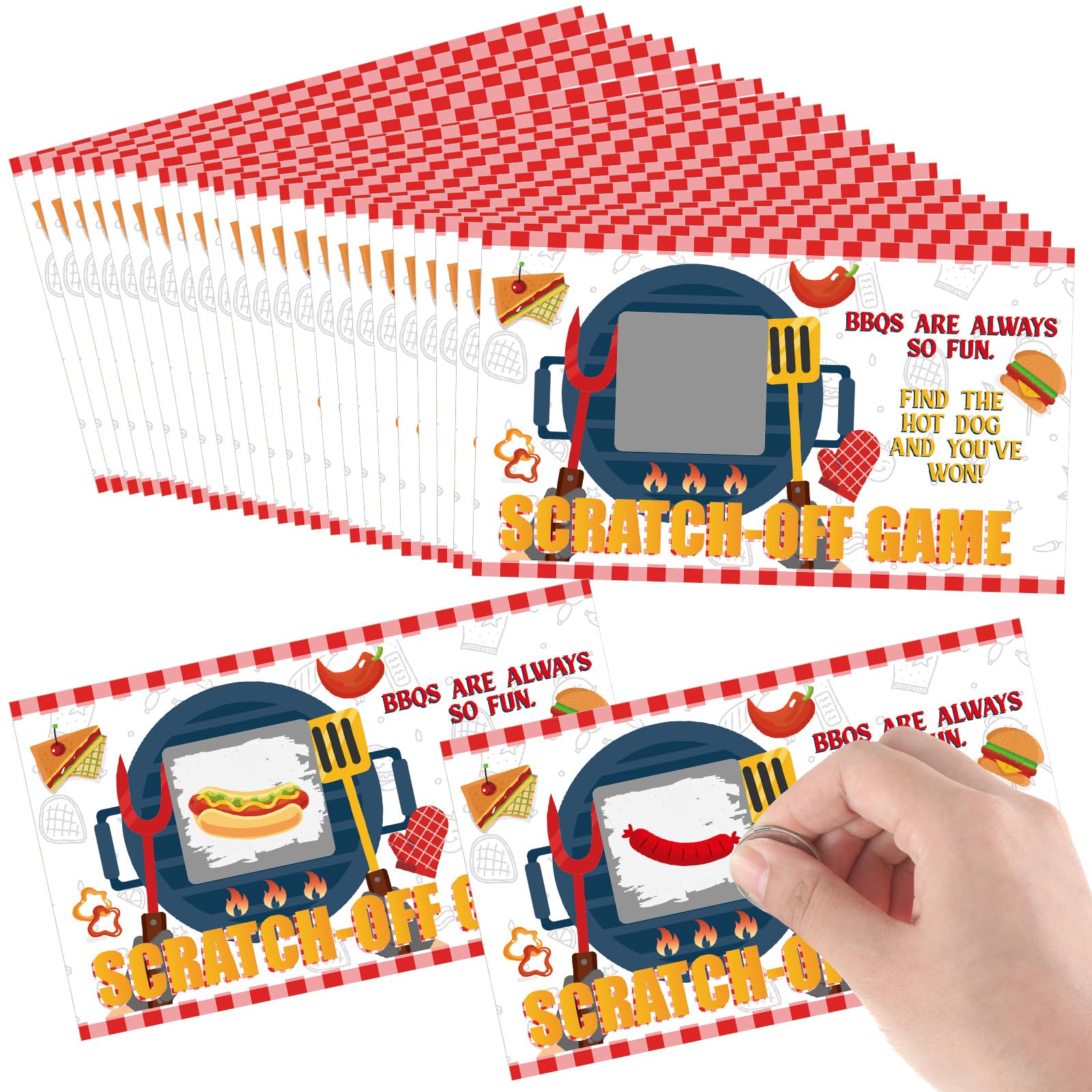 Dunzoom 45 Pcs Summer Scratch off Cards for Hawaiian Luau BBQ Party Supplies Includes Winner, Sorry, Instruction Cards for Tiki Theme Tropical Bridal