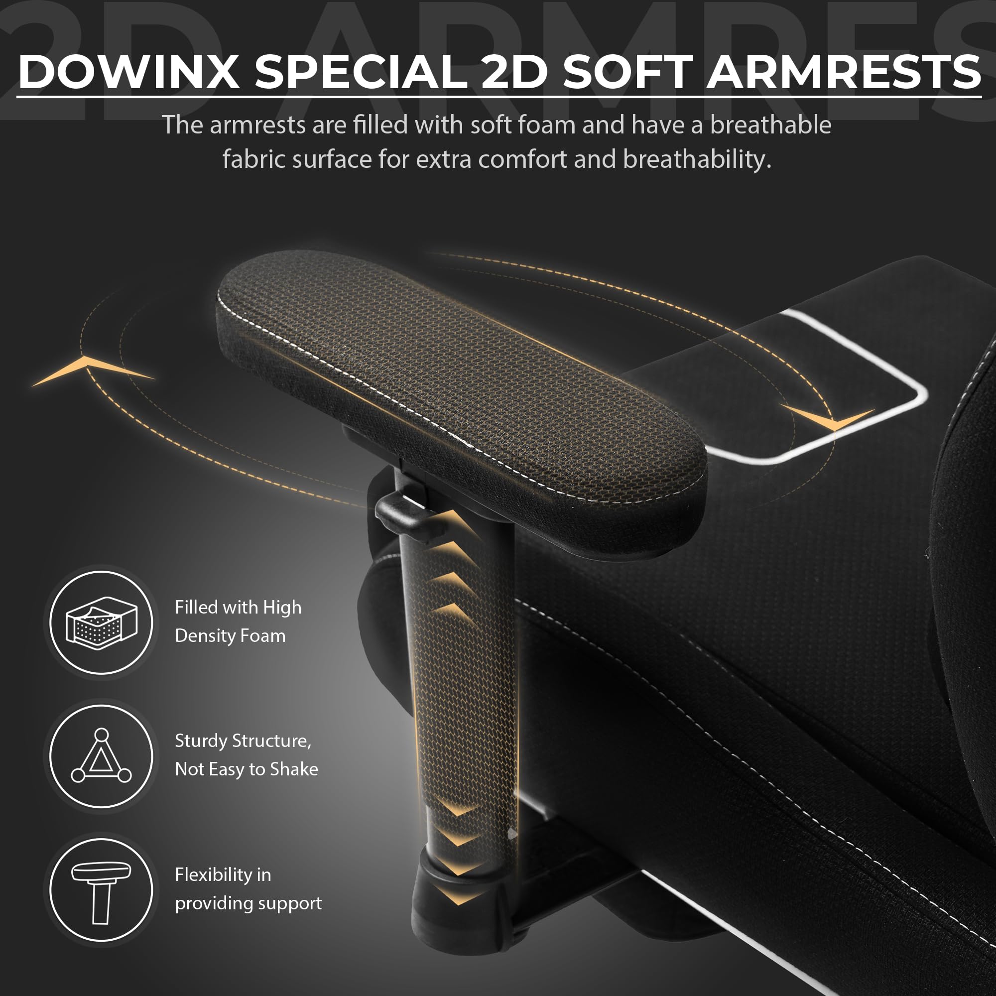 Dowinx Gaming Chair Tech Fabric with Pocket Spring Cushion, Ergonomic Computer Chair with Massage Lumbar Support and Footrest, Comfortable Reclining Game Office Chair 300lbs for Adult and Teen, Black