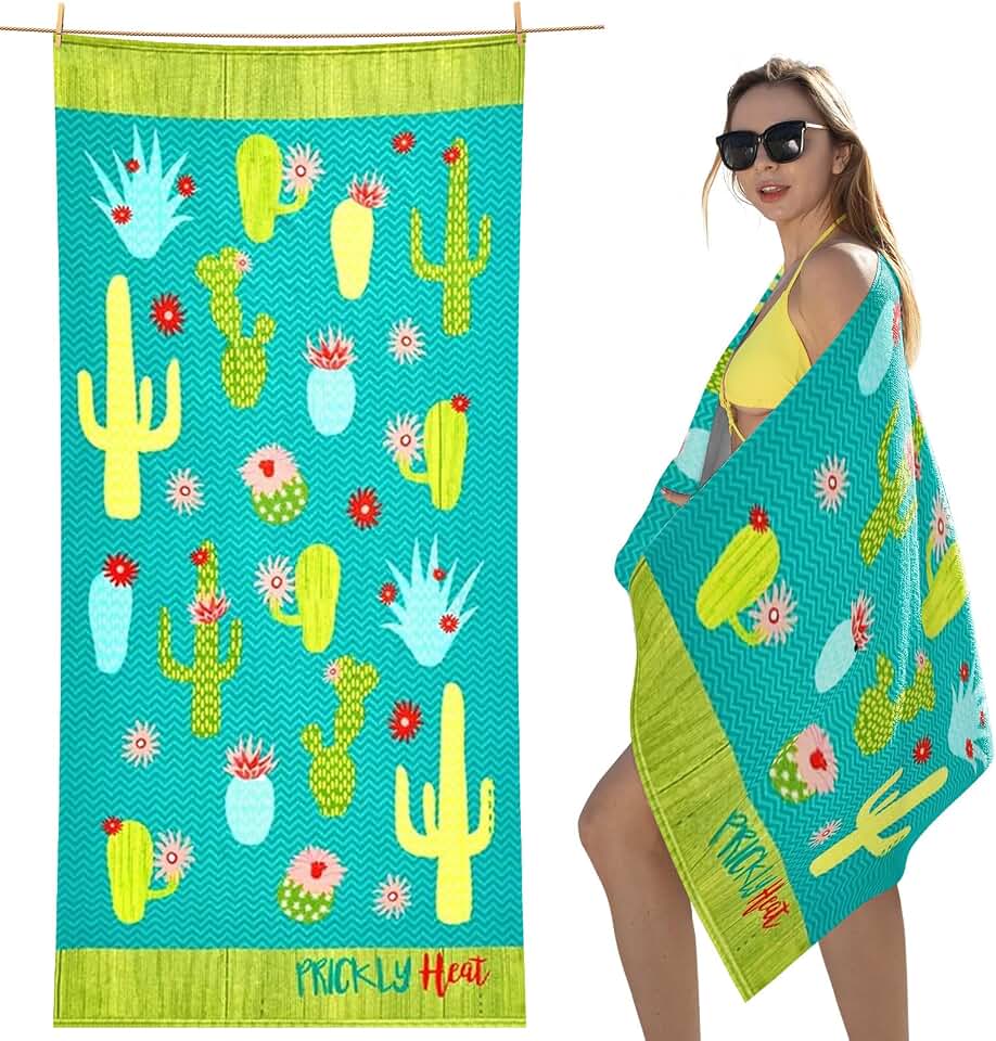 cabanana Sand Resistant Beach Towel - Quick Dry Microfiber Beach Towel 60x30 Inches Sandproof Pool Towels, Thin Lightweight Compac