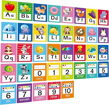 Adduster Alphabet Letters for Wall - ABC Alphabet Poster Classroom | Wall Alphabet Alphabet Wall Chart Kindergarten Elementary Classroom Wall Decor Daycare Homeschool Supplies Multi-Colored