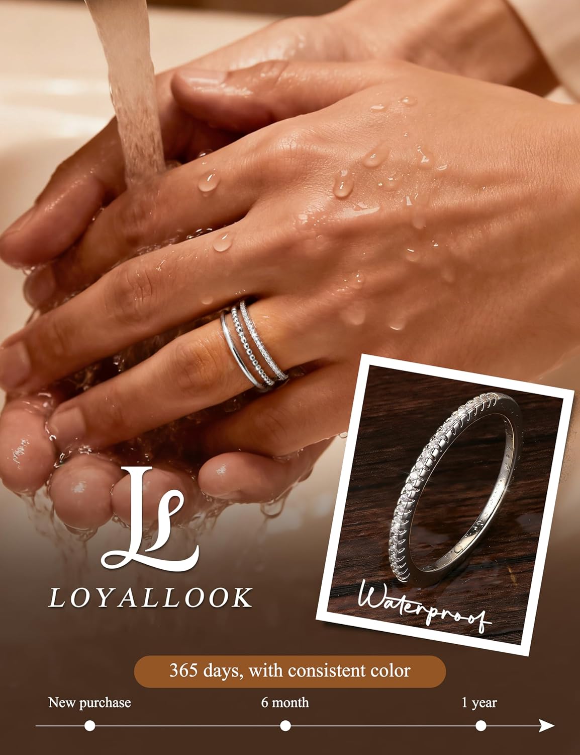 LOYALLOOK Stackable Rings for Women Non Tarnish Trendy Dainty 14K Gold Plated Knuckle Stacking Cubic Zirconia Thin Thumb Ring Set Minimalist Statement Promise Wedding Bands Engagement Ring Size 5-10 - Image 2
