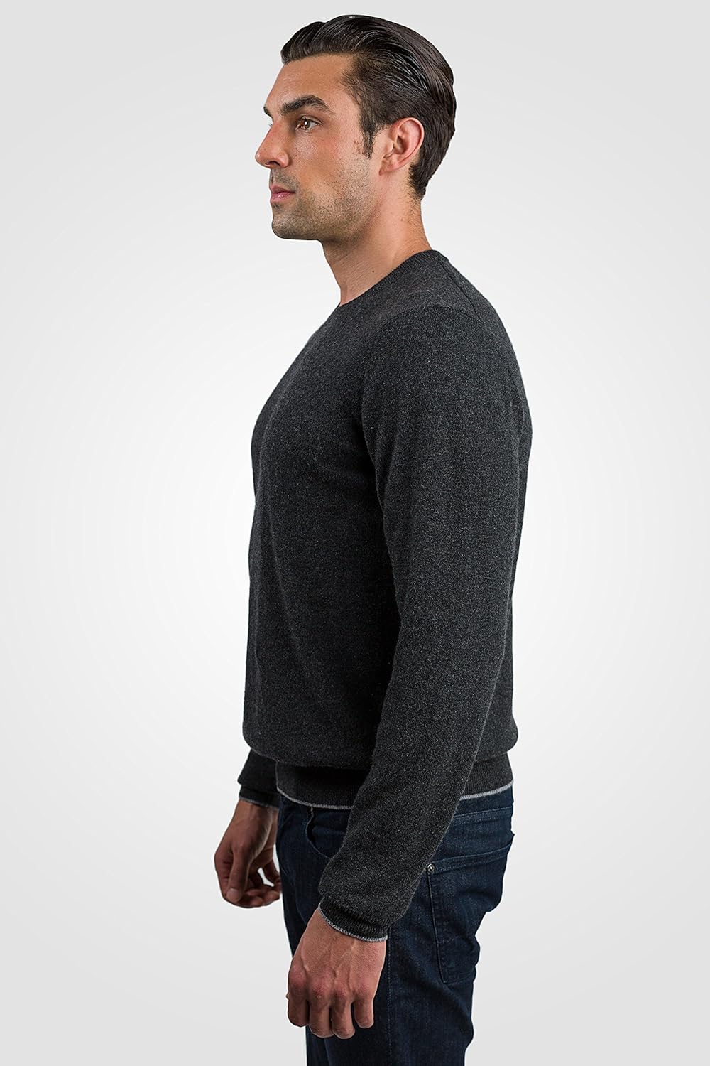 JENNIE LIU Mens 100% Cashmere Crewneck Sweater | Ultra-Soft, Breathable Knit for Golf & Cold Weather - Image 4