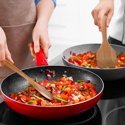 Miniatura 4 de Cucharas de madera de acacia para cocinar juego de utensilios de cocina y cocina de 5 piezas - espátula de madera, cuchara ranurada y para pasta -