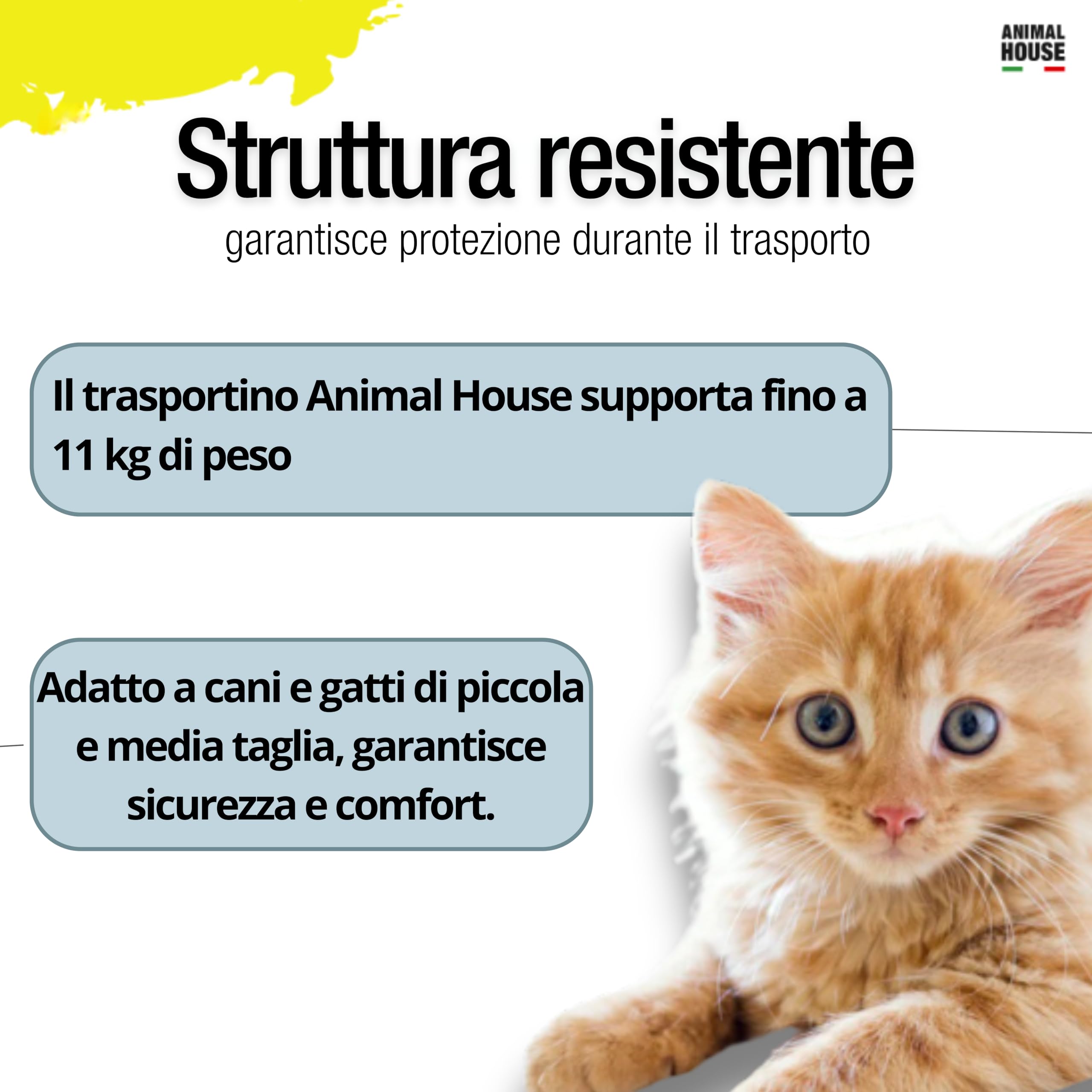 Animal House Trasportino Portatile per Animali Domestici, Ottimo per Viaggi, Facile da Ripiegare, Supporta Fino a 11 kg 55.9 x 33.0 x 37.1 cm