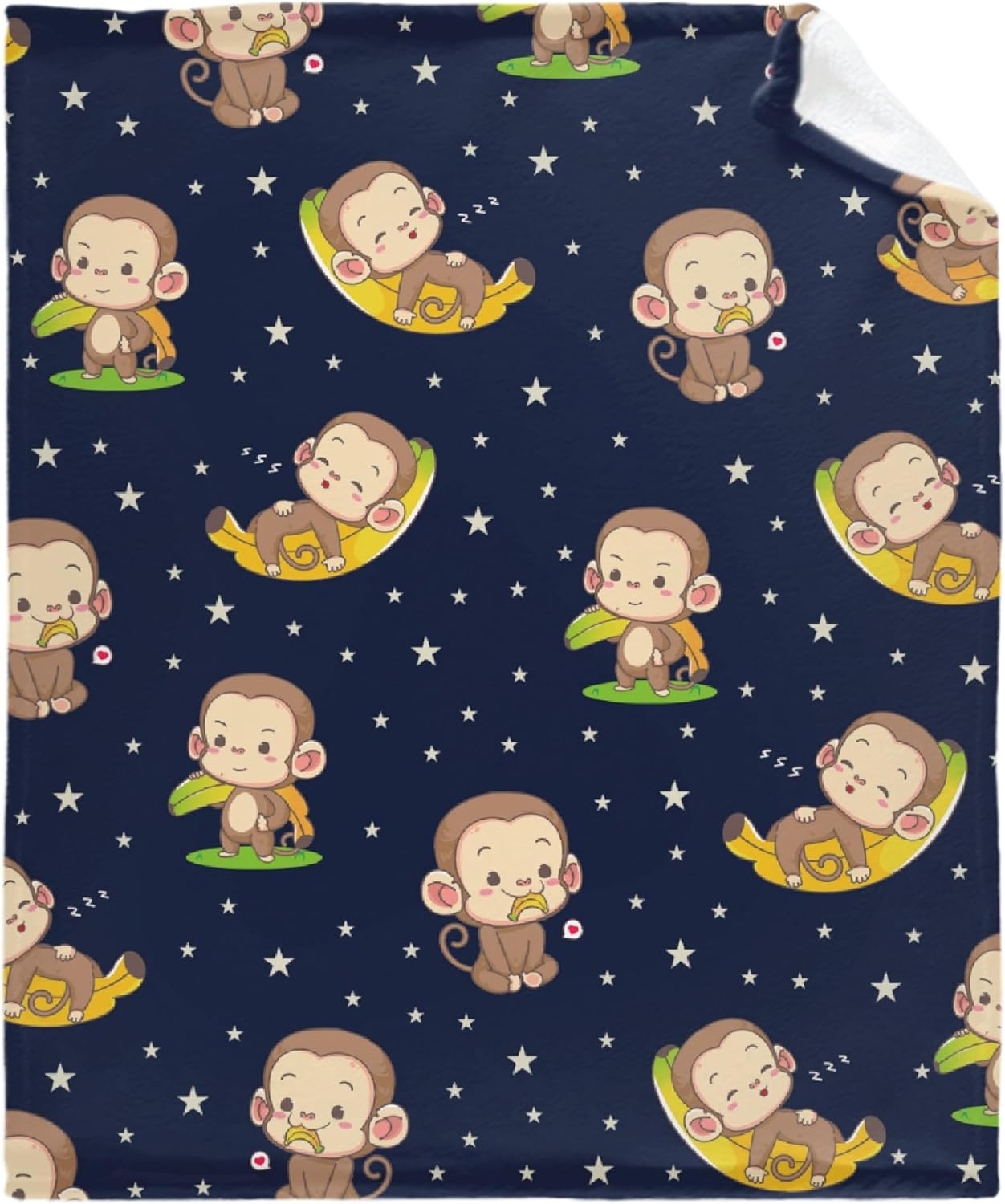 Night Night My Little Monkey Blanket Super Soft Flannel