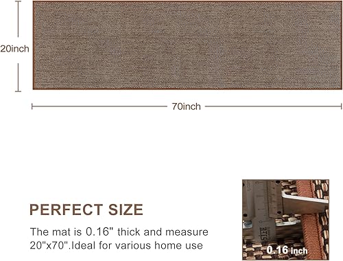 Miniatura 2 de KIMODE Alfombras de cocina de 20 x 70 pulgadas, antideslizantes, lavables, para suelo de cocina, tapetes de cocina grises absorbentes para piso,