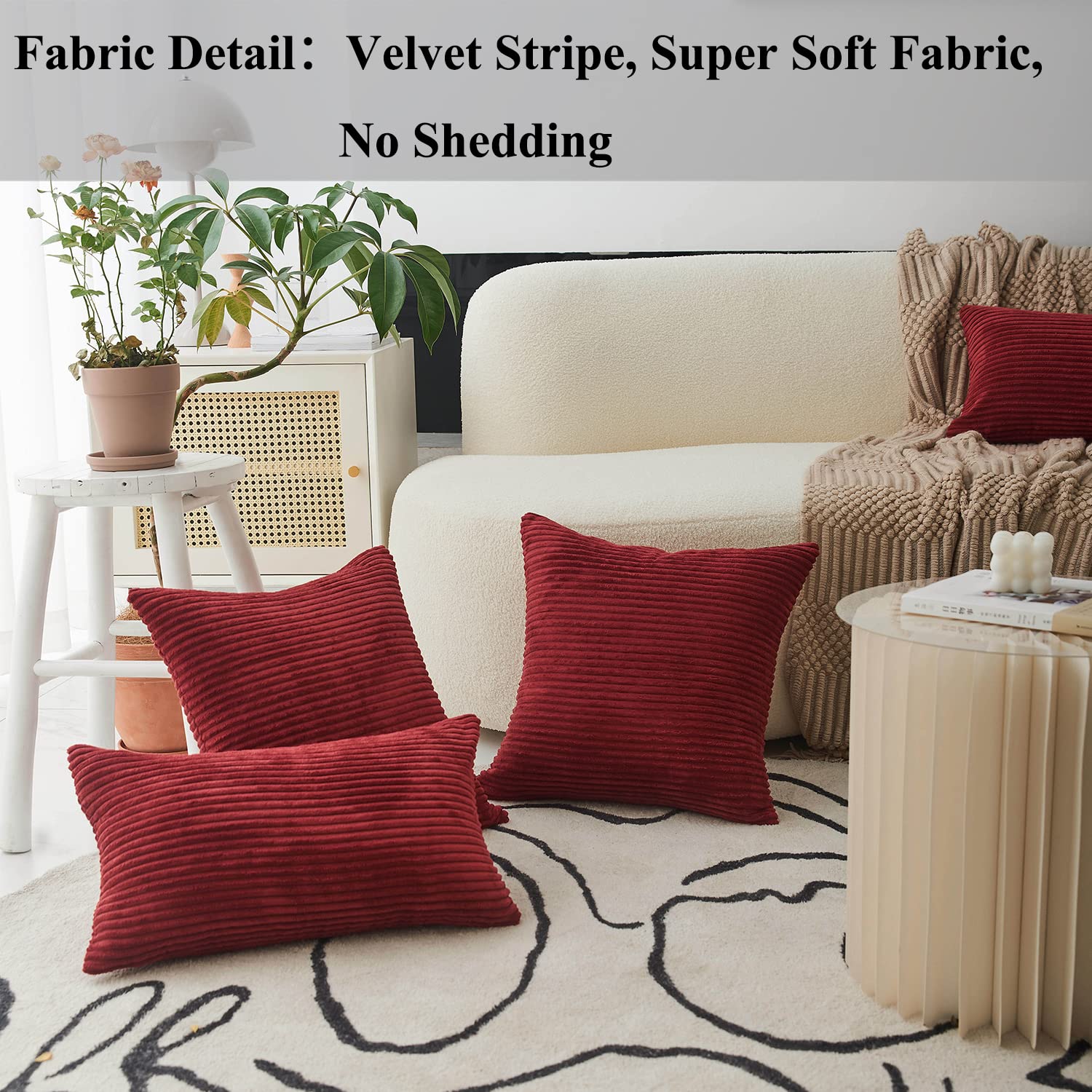 Home Brilliant 60 x 60 Cushion Covers Dark Red, Soft Cushion