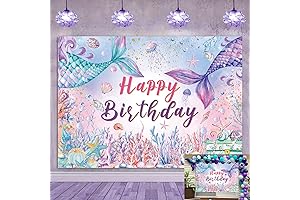 Mermaid Happy Birthday Backdrop for Unforgettable Celebrations