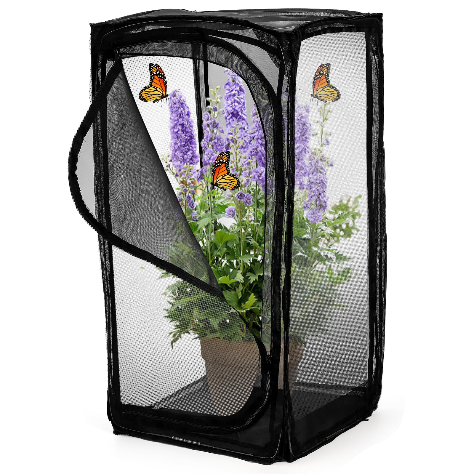Terrarium pop-up à papillons de 76 cm avec filet en maille portable pour chenille monarque
