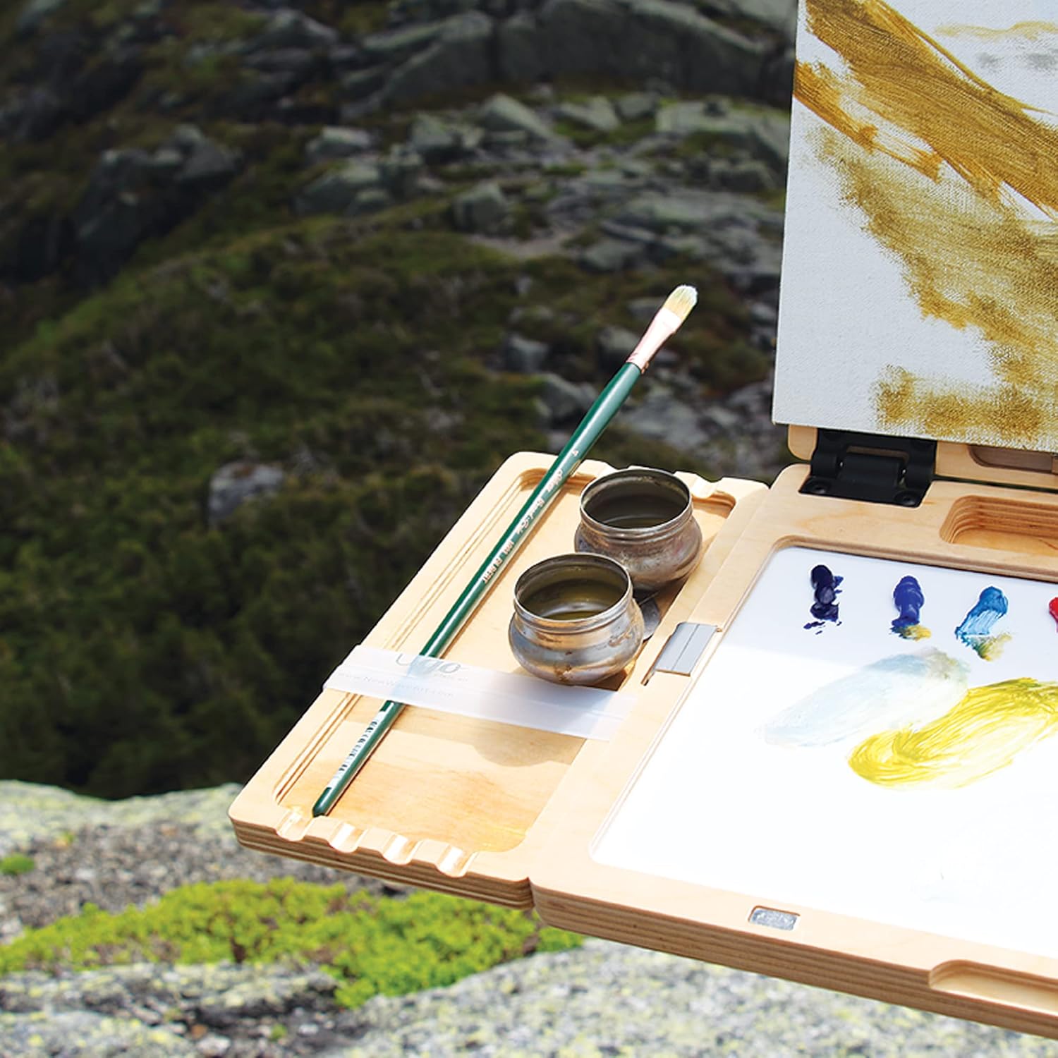 u.go Plein Air | Anywhere Wood Side Tray, 4"x8" Inches, Compatible with u.go Pochade Boxes, En Plein Air Easel Accessories