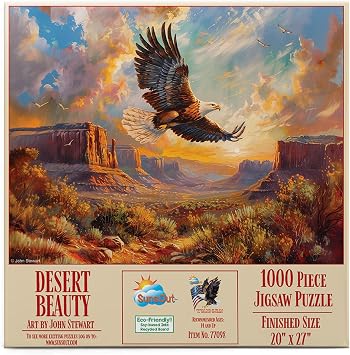 SUNSOUT INC - Desert Beauty - 1000 pc Jigsaw Puzzle by Artist John Stewart - Finished Size 20" x 27" - MPN# 77098