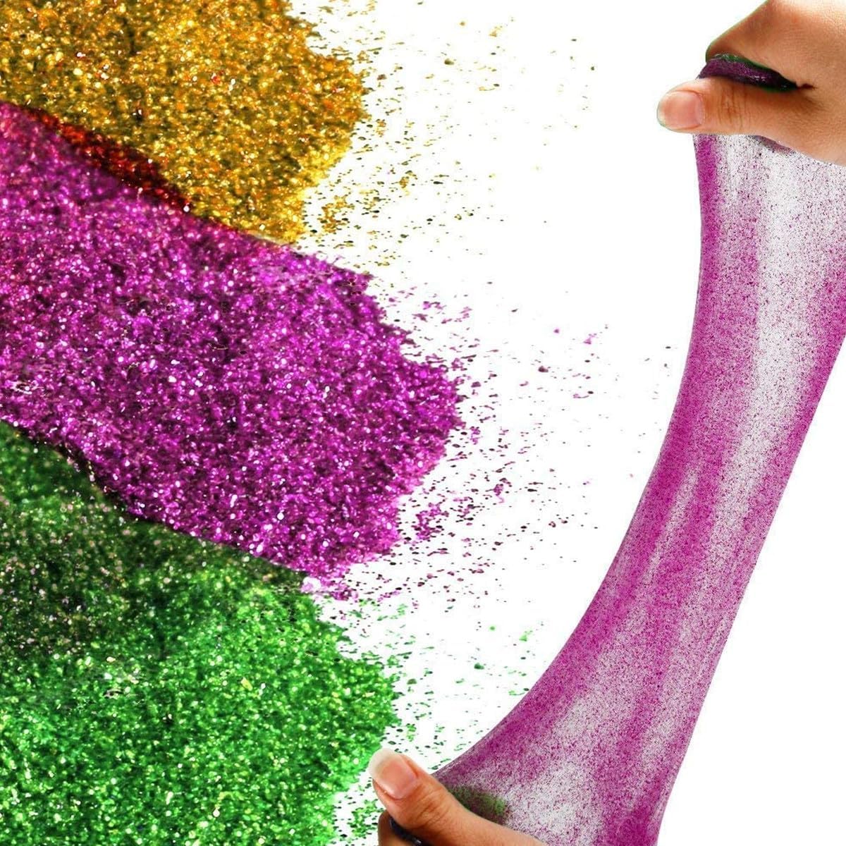 12pcs Holographic Glitter Powders and Sequins for Nail Art, Assorted Iridescent Nail Glitter Dust Set for DIY Manicure and Crafting Supplies Random Color