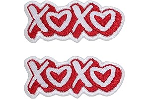 Valentine's Hearts XOXO Embroidered Iron-On Patches