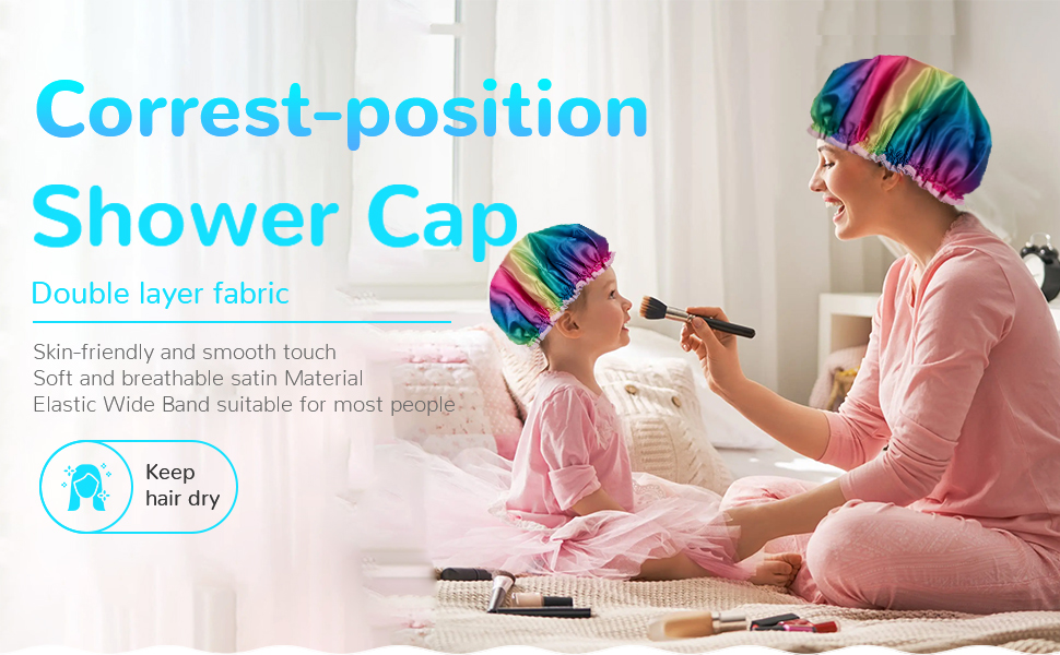 Satin-Bonnet-Shower-Cap-for-Women-Long-HairLarge-Shower-Cap-for-kids-Sleep-Cap-Hair-Bonnet-Reusable-Shower-Hat-Double-Layer-Waterproof-Bath-Hair-Cap-Girls-Head-Cap-Ladies-Spa-Salon Satin Bonnet Shower Cap for Women Long Hair,Large Shower Cap for kids Sleep Cap Hair Bonnet Reusable Shower Hat Double…