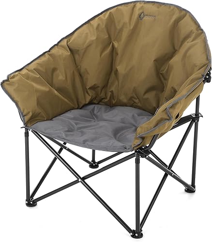 Miniatura 9 de ARROWHEAD OUTDOOR Silla de camping plegable de gran tamaño con bolsillo, portavasos, portátil, acolchada, luna, redonda, platillo, soporta 330 Azul