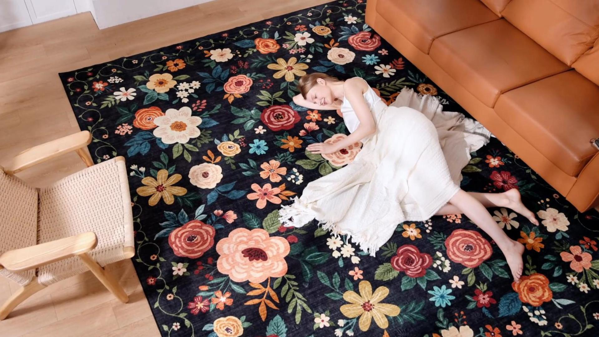 Amazon.com: DUKINO 2x4 Entryway Rug, Floral Washable Kitchen Rugs