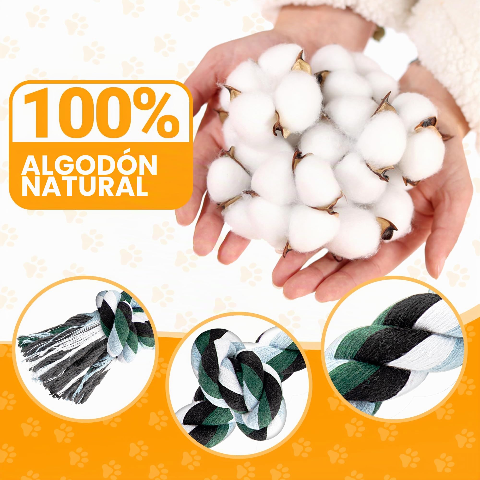 Ycozy Juguete de Cuerda de 6 Nudos para Perros 100cm Extra Grande Juguete Resistente para Masticar Perros, Juguetes Interactivos para Cachorros/Masticadores Agresivos y Razas de Grandes