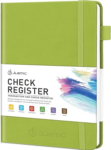 JUBTIC Registros de cheques A5 para chequera personal, libro de registro de transacciones del libro mayor para pequeñas empresas. Rastrea pagos,