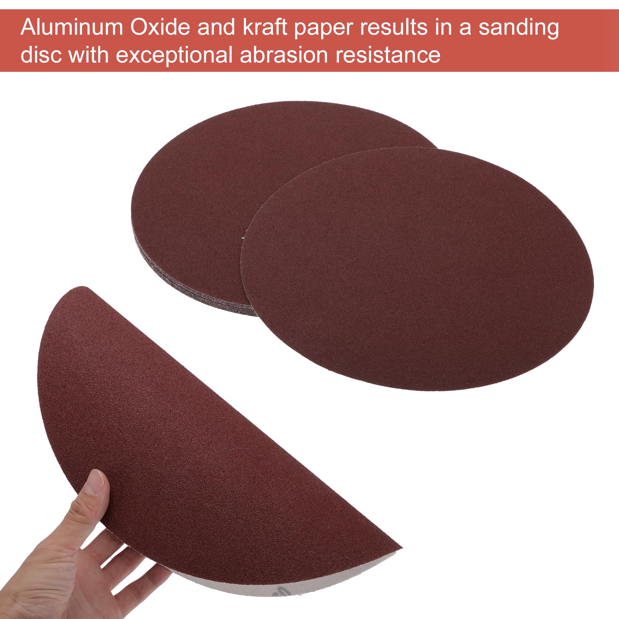 ACROPIX 12 Inch Sanding Discs Round Hook and Loop Sandpaper 60 Grits - 10 PCS, Red - Image 3