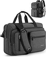 BAGSMART 3-in-1 17.3 Inch Laptop Bag for Men - Water-Repellent Shoulder Backpack Briefcase, Business Travel Bag Black