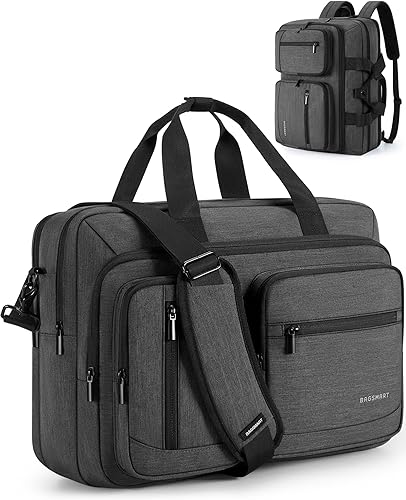 BAGSMART Bolsa de computadora portátil 3 en 1 para hombre, maletín de computadora portátil de 17.3 pulgadas, bolsa de hombro repelente al agua,
