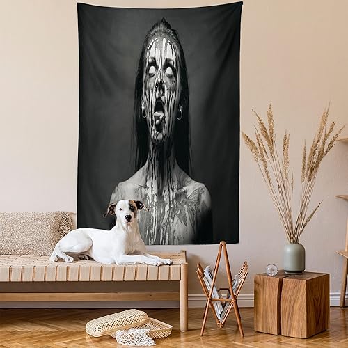 Miniatura 143 de Ambesonne Tapiz gótico, patio con hiedra encantada en la puerta antigua al bosque, colgante de pared ancho para dormitorio, sala de estar, 2-Verde