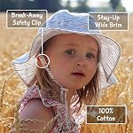 Jan & Jul 50+ UPF Chapeau de soleil en coton avec bride large pour les filles et les garçons pour enfant