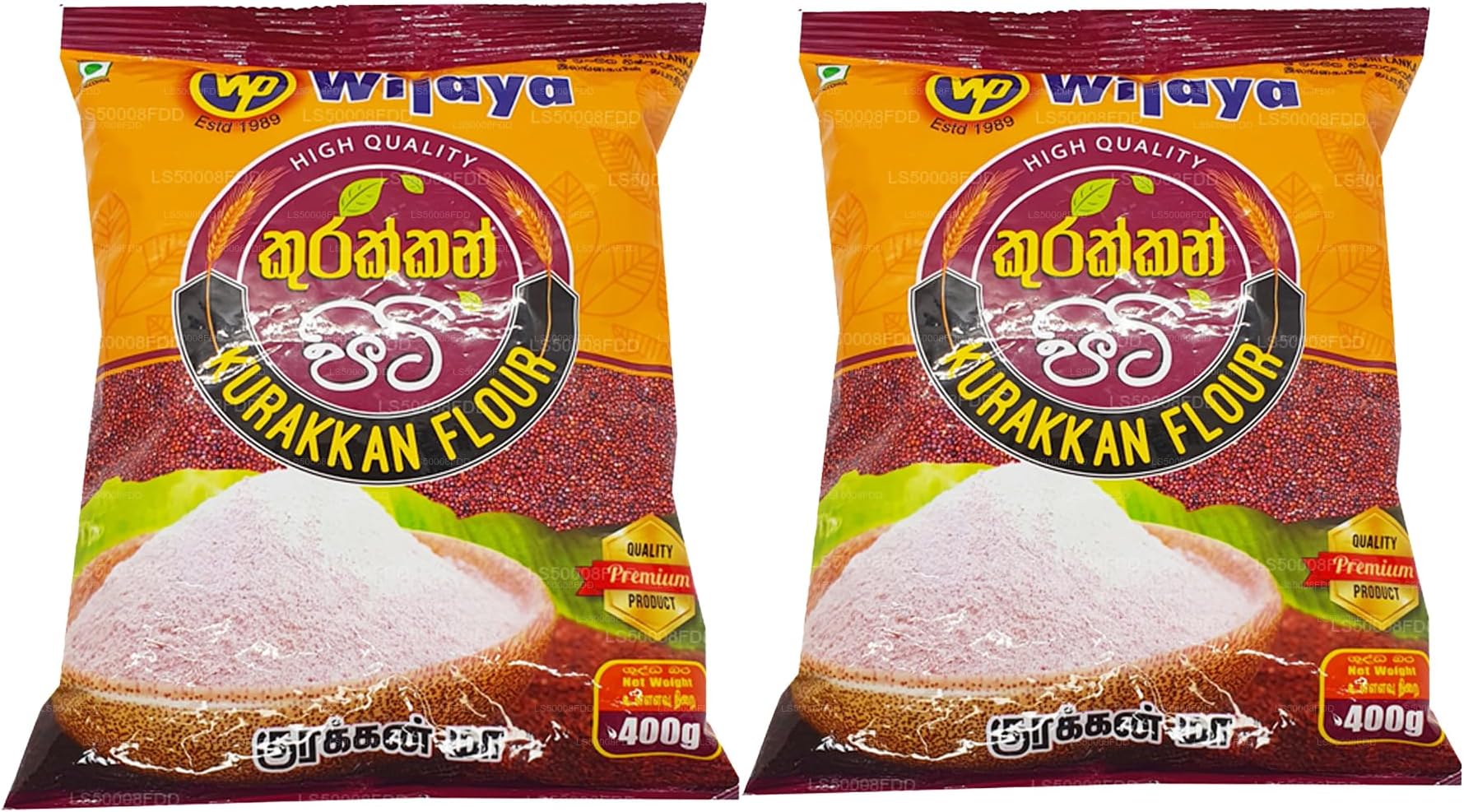 Wijaya Kurakkan Flour (Finger Millet) 400g (2 Packs)
