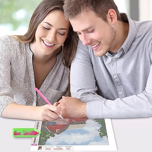 Miniatura 6 de LazyFold Kits de pintura de diamantes para el Día de la Independencia, kit de pintura de diamante 5D rojo para adultos principiantes, kit de arte de