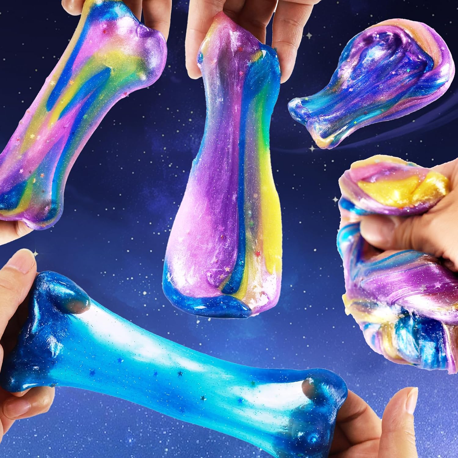 Slime Party Favors, Galaxy Slime Ball 36pack, Stress Relief Toys for Girl and Boys, Easter Egg Basket Fillings