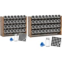 NESAPTO Spice Rack Organizer with 28 Glass Spice Jars, and Spice Rack Organizer with 36 Glass Spice Jars