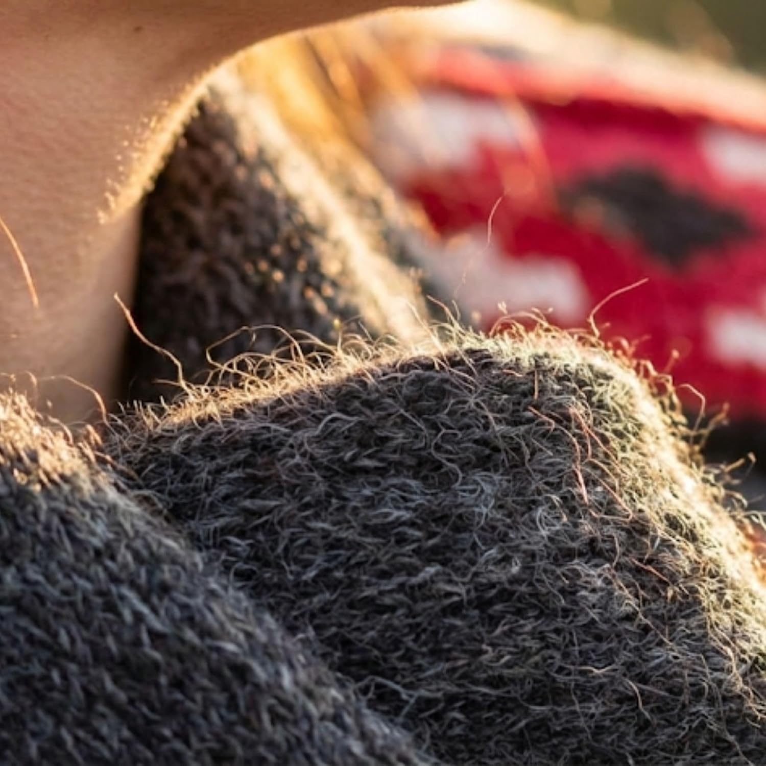 Handmade Beanie for Women – 100% Peruvian Alpaca Wool Hat with Attached Scarf, Handmade Weave with Pom Poms, Warm Breathable