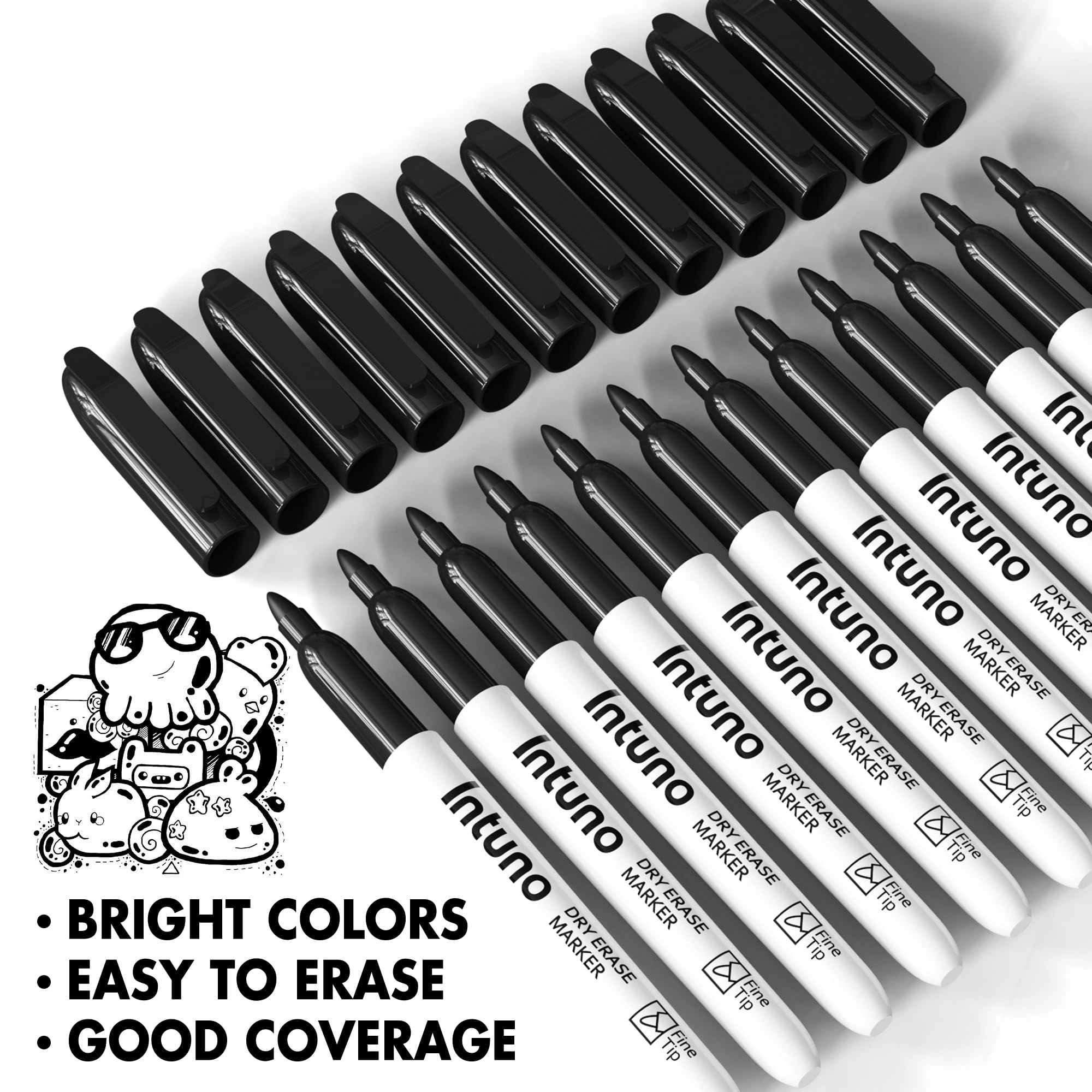 Dry Erase Markers 108 Count Black Fine tip Low-Odor Perfect for Office Teaching Meeting Presentation Classroom Home — view 5