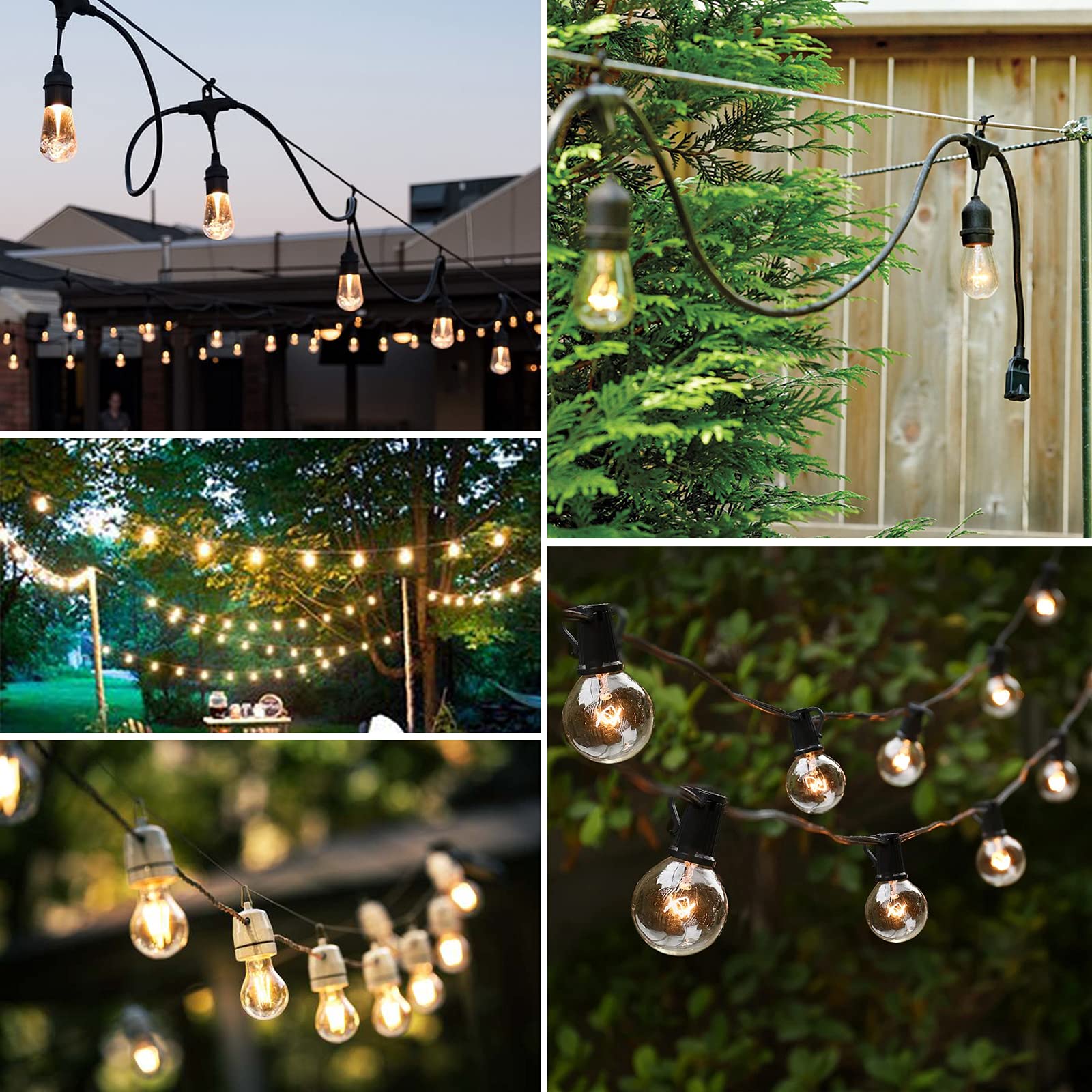Globe String Light Suspension Kit, Outdoor Light Guide Wire, 500FT Coated